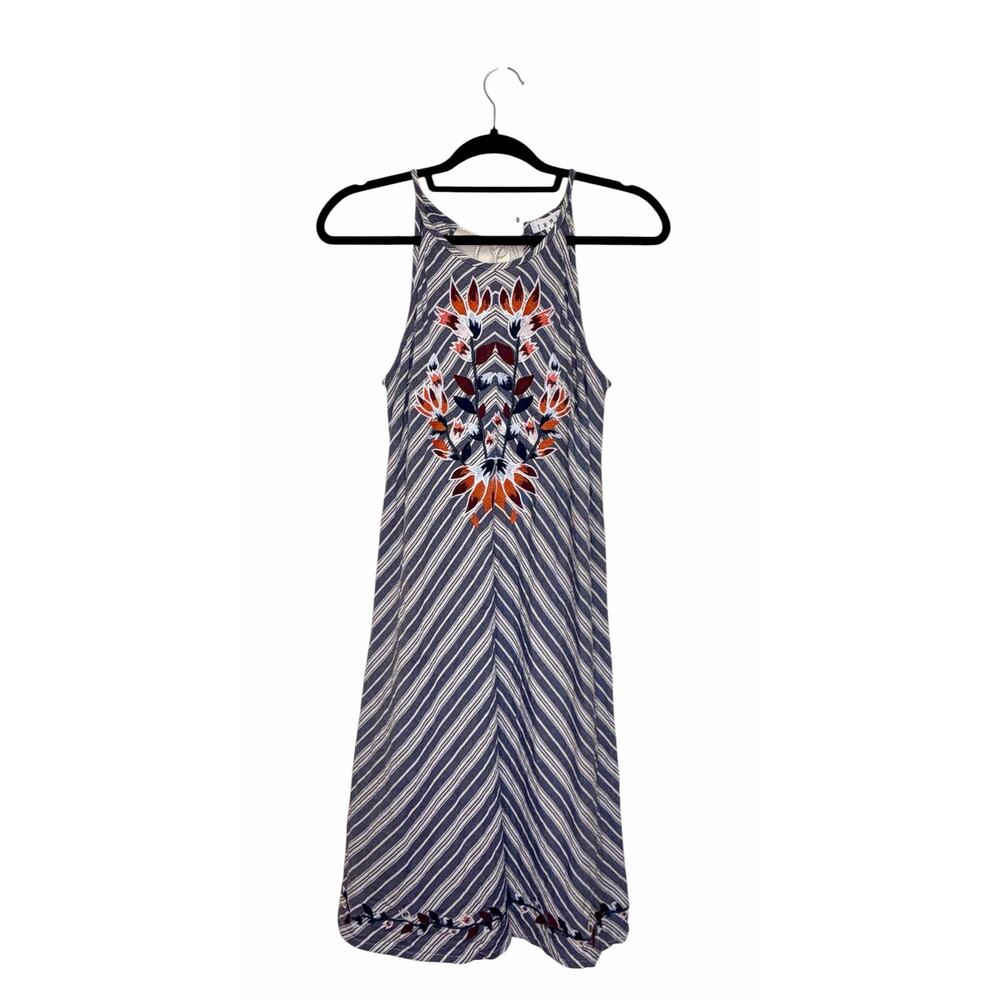 THML Embroidered Strappy Sundress with Rope Tie Detail Boho Summer Festival